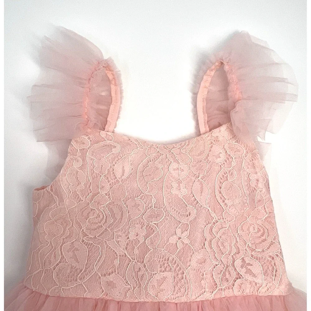 Child's Lace Tulle Tutu Dress 2T 3T Flower Girl Pageant Dress Ball Formal Gown